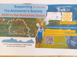 John preparing for Trek 26, raising funds for Alzheimer's Society in May.
