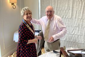Incoming President Linda with Immediate Past President Ray