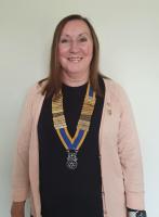 Club President Carole Owczarek wearing the president's chain of office