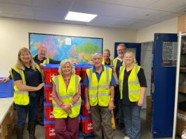 Packing water boxes 