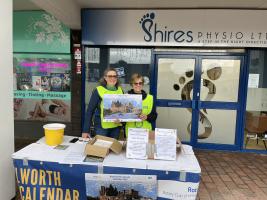 Pauline & Helen busy selling this year's Rotary Advent Calendar