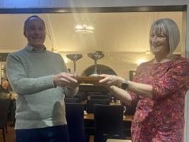 David Dixson presents the Companion Cup to Lions President Sue