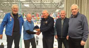 Presentation of the Rotary Jewel Trophy to the skip of the Rotary Club of Forfar rink