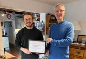 ToL Supporter Jos van der Steen Receiving Certificate
