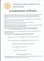 Celebration Of Rotary Flyer