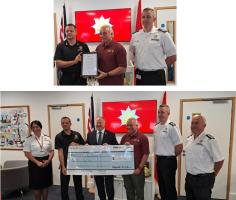 CERTIFICATE AND CHEQUE PRESENTED TO SUFFOLK FIRE & RESCUE SERVICE
