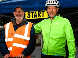 Rotarian and Event Organiser John Spencer with his son Stephen. Stephen travelled up from Shropshire to take part, and enjoyed the ride and the food!