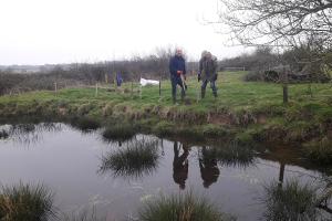 Richard and Nigel tree planting near Chilthorne Domer, somerset