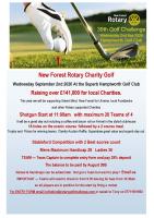 New Forest Rotary Charity Golf 2 Sept ‘26
