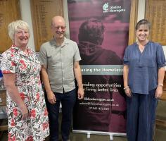 Knaresborough Rotary President Deborah Wilson (left) with Carl and Georgie Good.