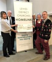 From the left:  Gabrielle Hill, Finance Manager, Christopher Whittick, Deputy Lieutenant and Trustee, Christine Tutt, Founding Trustee, Gill Short, Trustee and Volunteer Administrator for the Home Essential Goods Service (HEGS) and President Mike Barker