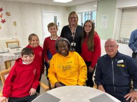 Southway Residential Home with Rotakids, RI Director Harriette Verwey, and Rtn Stuart McCullough