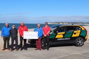 From the left:  Rodney Reed, Chair Seaford Rotary Community Services, Tony Humphreys, Martello Rotary, Nigel Ring, Seahaven Responders, President Mike Barker, Jack Stonehouse, Seahaven Responders