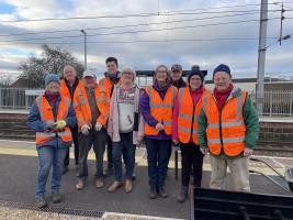 President-elect Sue with the Friends of Leyland Station