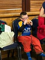 Ah, a bacon cob. Bet part of the Santa Fun Run.