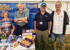 Club members Una and Roger with DG Mike Kew and Club Friend Paul Hilton