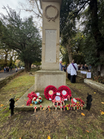 Initial picture of the War Memorial in the grounds of St.Marks Church in Highcliffe-on-Sea taken on Remembrance Day in 2025