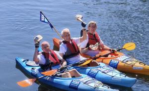 The 3 Old Men complete stage one of their challenge on the river Cam