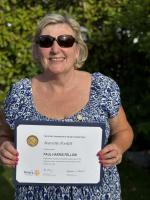 Jeanette has been a very dedicated supporter of Rotary over 10 years, and has attended multiple events, has been involved in delivering projects, she is also a regular Womble, and supports The Rotary Foundation. Well done! 