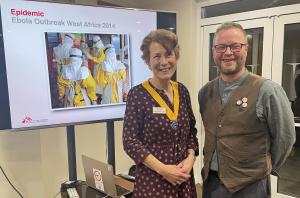 Andy Dennis with Knaresborough Rotary President Elect Stephanie Blevins.