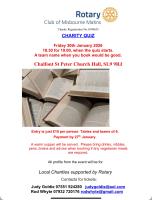 RCMM CHARITY QUIZ NIGHT  Friday 30th January 2026