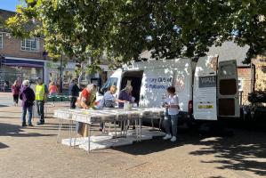 Rotary Bookstall in Place Villerest, Storrington