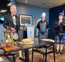 President Frank addressing the haggis