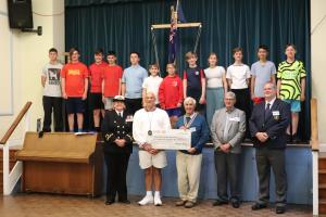 President Clive Livingstone presenting the donation to Newhaven & Seaford Sea Cadet Corps