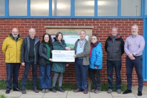 From the left:  Rotarian Rodney Reed, David Joyce & Karen Hall (Friends of Sutton Downs), Fran Chorlton (Plastic Free Seaford) Mike Barker President Seaford Rotary, Sabinene Murray & Tony Wood (Friends of Sutton Downs), Gavin Lisle (Wave Active)