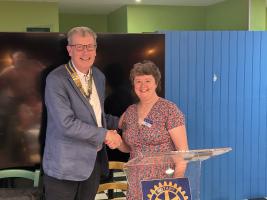 Past President Alison hands over the reins to President Alan 