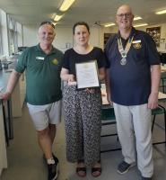 Award to teacher who has helped Rotary Young Chef competition