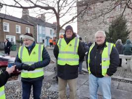 The lights shine on the stewards
