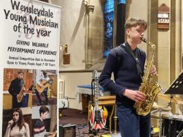 Joint Winner, Jonty Ledbetter playing Saxophone, 