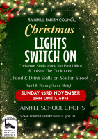 SANTA Sleigh in Rainhill Village for tree lights switch on