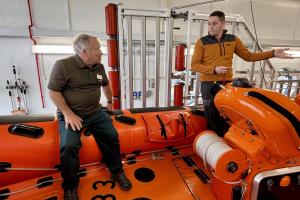 DG Ian in a lifeboat