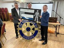 Presentation of £3,000 to John Freeman of Prostate Cancer UK