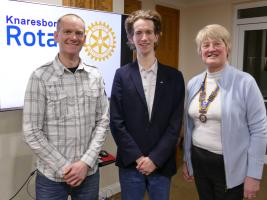 Left to right, Graham Taylor, Josh Taylor and Knaresborough Rotary President Deborah Wilson.