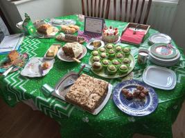 Everyone enjoyed yummy cakes with their coffee