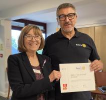Club Breakfast Meeting - Speaker Iain Tweedale and Polio funding certificate presentation