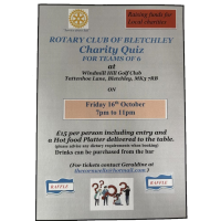 Charity Quiz Poster for 16th October 2026