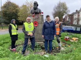 Planting crocus corms to 'End Polio Now'