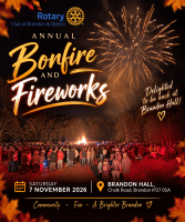 Brandon Bonfire and Fireworks Spectacular - 7th November 2026