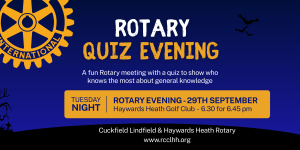 ROTARY QUIZ EVENING AT HAYWARDS HEATH GOLF CLUB