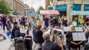 Perthshire Brass playing at the Charity Fayre.