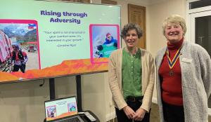 Photograph shows Dr Shaunna Burke with Knaresborough Rotary President Deborah Wilson.