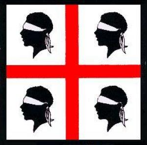 28 Rotarians went to Oristano Birth place of President Franco the Sardinia Flag below