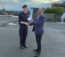 President David Dixson with TS Hastings Sea Cadet
