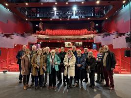 Rotary Wylde Green members and partners on a backstage tour of the Lichfield Garrick Theatre, Lichfield.