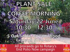 Plant Sale & Coffee Morning Saturday 22 June