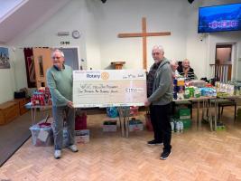 Rotary Club of Welwyn Garden City Presents &pound;1,500 Donation to New Zion Church Food Bank